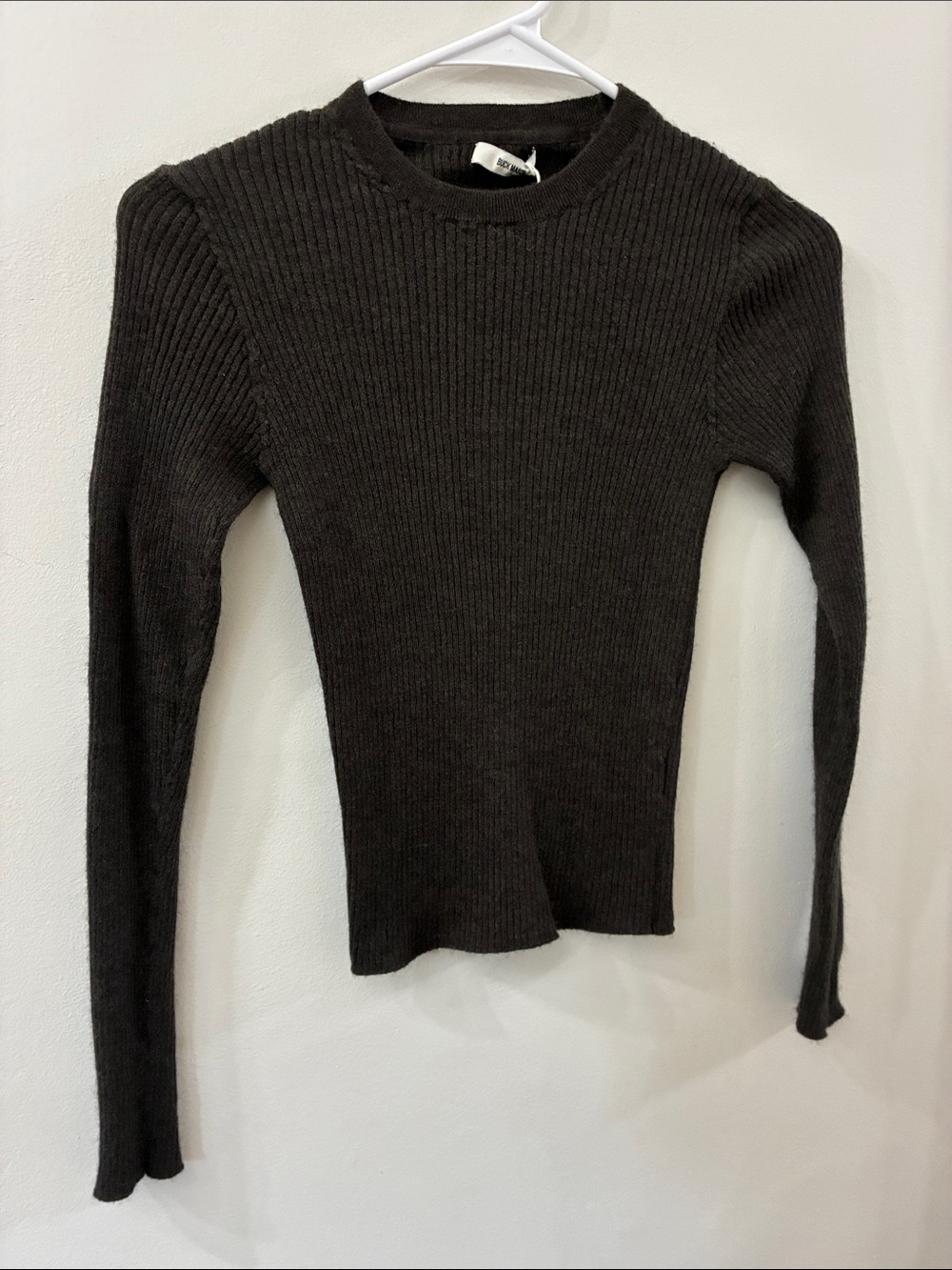 Buck Mason - Ribbed Long-Sleeve Sweater Top - dark brown - women’s medium